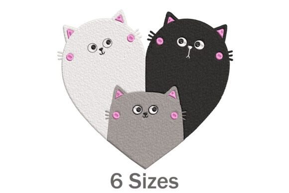 Cat Heart Family: The Perfect Holiday Embroidery Design