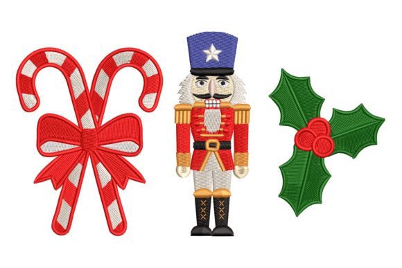Christmas Nutcracker Candy Cane Holly