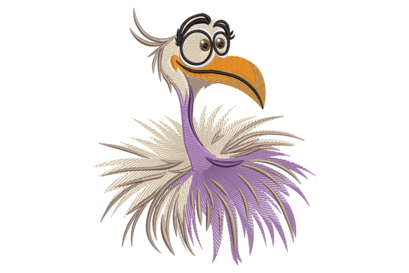 Funny Cartoon Bird: A Seasonal Embroidery Gem