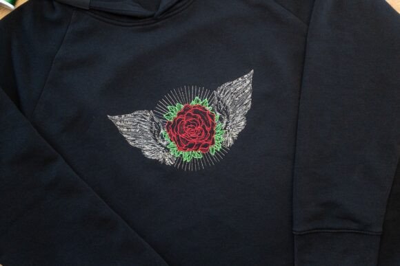 Red Rose with Wings Embroidery Design Review