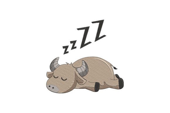 Review: Sleeping Lazy Buffalo Embroidery Design for Real Projects